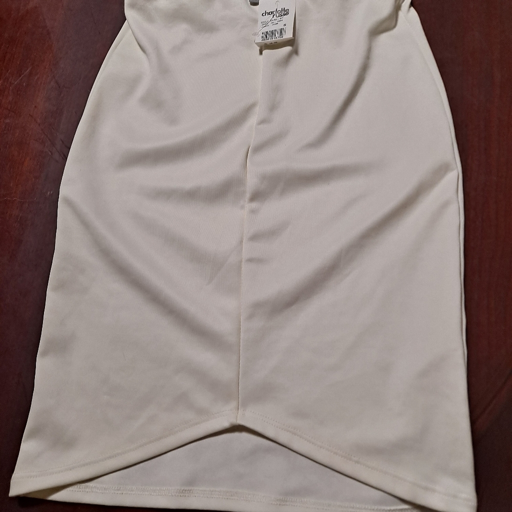 Charlotte Russe Cream Pencil Skirt